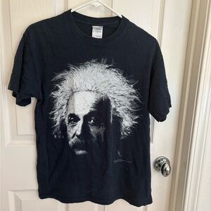 VINTAGE Black White Albert Einstein Graphic Tee Size Medium